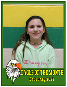 Northside Elementary School has selected its Eagles of the Month. Anya Knisley (2nd grade) is a kind, helpful student. She is a hard worker, and she is dedicated to improving her reading. Anya is helpful to both her peers and the school staff. We can depend on her to lend a helping hand. Congratulations Anya!