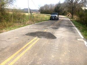 The site of the bridge replacement project on Lower Helton Road near Temperance Hall