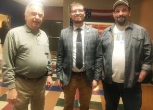 The DeKalb County Election Commission hosted a worker reception Thursday at the County Complex. Pictured here are Administrator of Elections Dennis Stanley, County Mayor Matt Adcock, and Election Commission member Brandon Gay