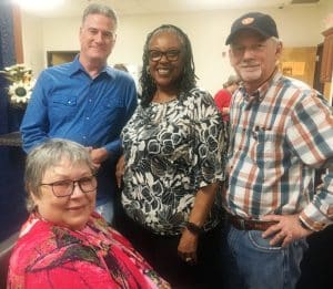 The DeKalb County Election Commission hosted a worker reception Thursday at the County Complex. Pictured here are DeKalb Election Commission member Kim Driver Luton (seated), Jeff Law, DeKalb Election Commission member Yvette Tubbs Carver, and Bill Luton