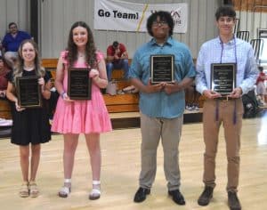 DWS 8th grade Citizenship Awards were presented to (left to right) Charli Cripps, Kenadee Prichard, Elliott Nelson, and Ethan Brown.