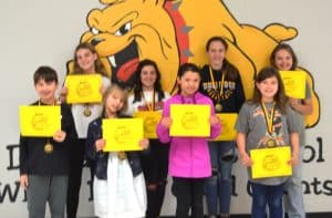 DWS Students of the Month picture front row left to right are Karson Mullinax, Liberty Gray, Mary Alice Moore, and Vaylee Ellis. Back row left to right are Zoey Skeen, Kaylee Redmon, Kaylee Womack, and Sophia Caraway. Not pictured: Karson Davenport and Lakenly Dunham.