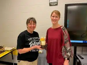 After 36 years in education, 6th grade teacher Tammy Payne has decided to retire at the end of this school year. She has called DeKalb West School home for 25 of those years. She is pictured here with DWS Principal Sabrina Farler