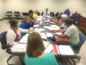 County Mayor Matt Adcock and members of the county budget committee