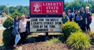 The 2022 Project Welcome Mat Most Creative Winner – Liberty State Bank “Come for the Music & Crafts, Stories Spun, Food by the Tons, Jamboree 51”