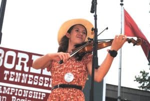 A Nashville girl won the top Jamboree award Saturday as the best fiddler in the National Championship for Country Musician Beginners. Summer Edgington won the coveted James G. “Bobo” Driver Memorial Award, named for the man who started the children’s competition during the 1980’s as part of the annual Fiddler’s Jamboree and Crafts Festival.