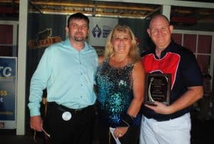 Senior Clogging (Ages 40 & Over): First Place-Anthony Harrell of Mount Juliet (RIGHT); Second Place-Jason Wade of Paris, Tennessee (LEFT); and Third Place- Tammy Scruggs of Lebanon (CENTER)