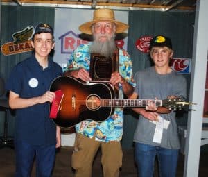 Flat Top Guitar: First Place- Rob Pearcy of Smyrna (CENTER); Second Place-Noah Goebel of Elkton, Kentucky (LEFT); and Third Place-Ty McMeans of Athens, Alabama (RIGHT)