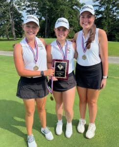 The DCHS girls golf team won the Cookeville High School Early Bird Tournament Monday, August 7. The team, made up of Chloe Boyd, Alison Poss, and Emily Anderson, won the tournament with a score of 154. Freshman Chloe Boyd finished 2nd with a 76 and Alison Poss finished 3rd with a 78.