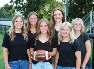 DCHS Football Managers-Katya Hennessee, Shelby Driver, Sadie Moore, Abby Cross, Valya Hennessee, and Nina Brown