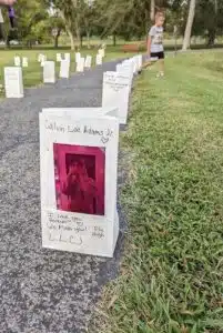 Walking trail lined with paper glow bags Friday in honor and remembrance of those lost to overdose