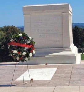 The Tomb of the Unknown Soldier at Arlington National Cemetery in Washington DC