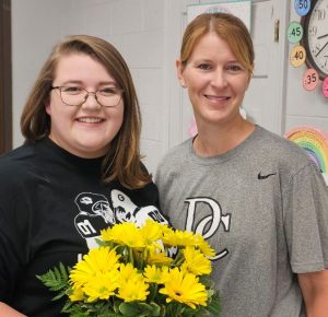 In September, first year educator Ashley Nokes was named DWS Teacher of the Month. Mrs. Nokes joined the staff at DeKalb West as a first-grade teacher.