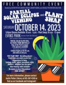 Justin Potter Library to Host Partial Solar Eclipse Viewing and Plant Swap