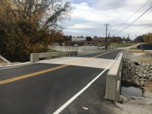 Now Open! After being closed for several months, Dry Creek Road is back open with a brand new bridge just completed over Fall Creek.