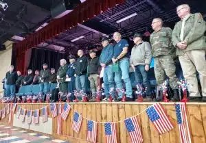 SES Students and staff pay Tribute to Veterans. Veterans in attendance were the honored guests for the assembly which featured songs of praise and patriotism from children as young as kindergarten to second grade age along with SES teachers, staff, parents, and the public.