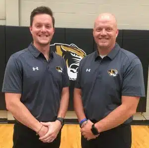DCHS Boys Basketball Coach Joey Agee right and Assistant Coach Cody Randolph