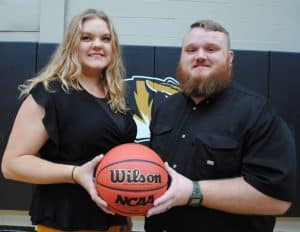 DCHS Girls Basketball Coach Brandy Alley and Assistant Coach Ethan Duke.