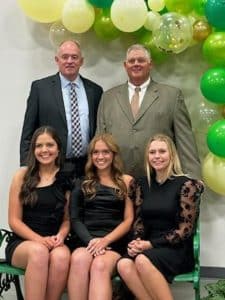 The DCHS Golf Team had their banquet on Monday, October 30, at Elizabeth's Chapel Baptist Church. The Girls' Team finished the season 24-7, winning the District and the Region Tournaments and advancing to the State Tournament. Emily Anderson (seated left) was awarded the Most-Improved Player. Alison Poss (center) and Chloe Boyd (right) were named Co-MVPs. Pictured with Coach John Pryor (standing right) and Assistant Coach Luke Dycus(left)