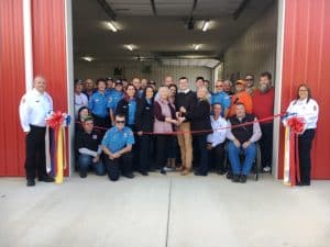 A grand opening and ribbon cutting were held Saturday, November 11 to commemorate the opening of the new Liberty Fire Hall which officially opened on November 1. County Mayor Matt Adcock along with Liberty Mayor Audrey Martin and Dowelltown Mayor Pam Redmon cut the ribbon accompanied by State Representative Michael Hale, several county commissioners, other Liberty and Dowelltown city leaders, county officials, DeKalb EMS staff, members of the DeKalb County Fire Department including the Liberty Station and other emergency services.