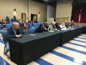 PHOTO FROM NOVEMBER 2023: County Commission and School Board to Renew Discussion About New School Construction in Joint Meeting. Pictured here left to right: School Board members Alan Hayes, Jamie Cripps, Jason Miller, and Jim Beshearse, County Commissioner Tony “Cully” Culwell, School Board Chairman Shaun Tubbs, Director of Schools Patrick Cripps, School Board Secretary Jamie Vickers, School District Maintenance Staff member Aaron Young, School Board member Eric Ervin, and County Commissioner Greg Matthews