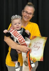 Winner of the Fall Fest Pageant: (boys ages 1 day to 6 months): King- 6 month old Paxton Thomas Turner of Smithville. He also received the people’s choice optional award and for prettiest smile.