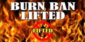 The burn ban for DeKalb County has been lifted. Burn permits are still required to burn.