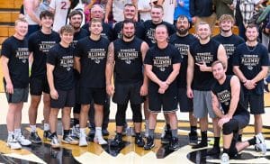 The DCHS Tiger Alumni Basketball Team with Coach Mike Braswell