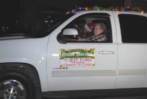 The Alexandria Christmas Parade Grand Marshal was Jeff Ford of the Alexandria Church of Christ.