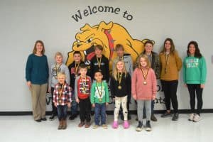 DeKalb West School has announced the Students of the Month for November: Pictured front row left to right are Case O’Conner, Jackson Petty, Benito Lopez, Rayleigh Randolph, and Madelyn Ford. Back row left to right are Principal Sabrina Farler, Noah Hall, Oliver Bell, Joseph Smebak, Dayton Heflin, Bryce Harvey, Alyssa Harvey, and Whitney Brelje.