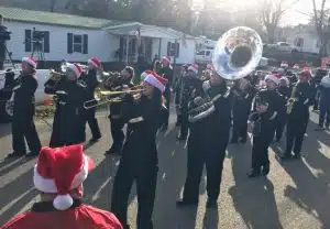 DCHS Fighting Tiger Band performs in Liberty Christmas Parade