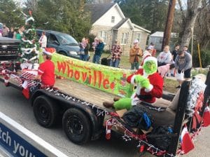 Liberty Christmas Parade: Back 40 Farms from the Harvey Family of Liberty (Alyssa, Brynn, Bryce, Wesleigh, Braxton, and the Grinch received 2nd place for their float entry