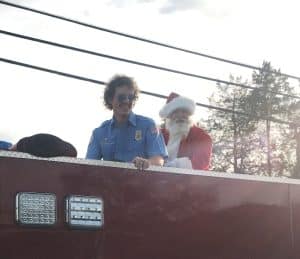 Santa is the star of the show at the Liberty Christmas Parade