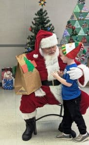 Santa greeted children Friday at Smithville Head Start Center (Shawna Willingham photo)