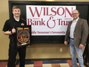 A member of the Cookeville Highway Station and training officer has won the DeKalb County Fire Department’s most coveted award. Luke Green is the 2023 Wilson Bank & Trust Firefighter of the Year. Green’s award was presented by his father, Fire Chief Donny Green along with Chad Colwell of Wilson Bank & Trust. Green is pictured here with Colwell