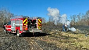 DeKalb Fire Department Prevents Brush Fire from Spreading to Nearby Structures in Midway Community (DeKalb Fire Department Photo)