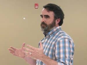 Rumors that the county might be looking at property in the area of the hospital and golf course on Riley Avenue have neighbors there worried and they showed up Thursday night at the county commission’s committee of the whole meeting to express their concerns including Steve Mitchell (pictured here)