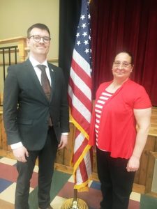 DeKalb County has a new Veterans Service Officer. Erica Degni (pictured here with County Mayor Matt Adcock) was recently named to the position succeeding former Veterans Service Officer Bill Rutherford who resigned due to health reasons.