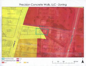 The Smithville Mayor and Aldermen have adopted a proposed rezoning ordinance on first reading involving a parcel of property on Kimberly Lane (Precision Concrete Walls) located across from the L.B.J. & C Head Start Center The action came Monday night during the council’s regular monthly meeting.