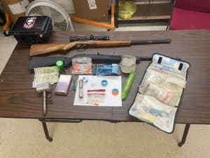 Alexandria Police make arrest after finding illegal drugs, paraphernalia, weapons, and fake currency during recent investigation.