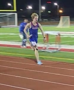 DCHS Track Athletes Compete at Cookeville Opener: Kaleb Spears- Anchoring the 1st place 4x 400 team