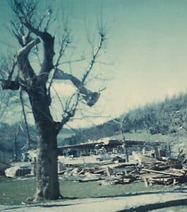Another view of Dowelltown Manufacturing Company after the storm 50 years ago