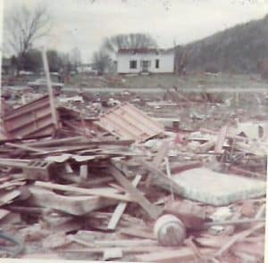 Damage left behind by Dowelltown tornado 50 years ago