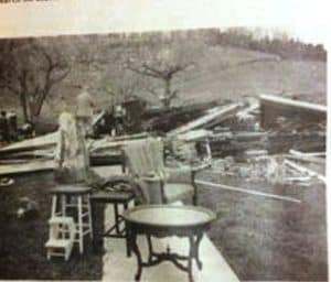 Furniture from a home demolished by the Dowelltown tornado 50 years ago