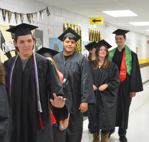 Members of the DeKalb County High School Class of 2024 took a trip down memory lane with visits to Smithville Elementary School and DeKalb West School Friday morning in what has become a tradition each year for graduating seniors.