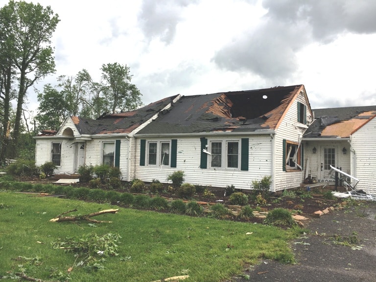 Tornado Monday afternoon hits home of Joe and Polly Payne at 550 North Congress Boulevard just outside the City limits of Smithville