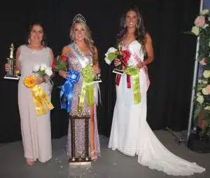 The 2024 DeKalb County Fair’s Mrs. Fair Queen Pageant: Pictured left to right: Second Runner-up- 51 year-old Shelia A. Tiner of Sparta ; Mrs. Fair Queen and Miss Congeniality 27 year-old Mariah Faith Kilgore of Smithville; and First runner-up and Most Photogenic- 39 year-old Andria Lee Graham of Smithville.