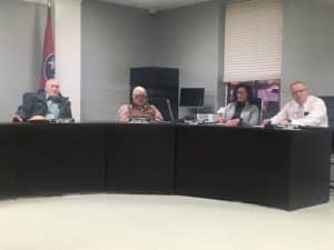 City Planning Commission: City Attorney Vester Parsley, member Glen Nichols, Meshia Johnson, and Staff Planner Tommy Lee (older photo)
