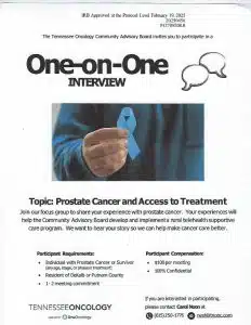 One on One Interview with Prostate Cancer Survivors