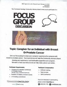Cancer Caregiver Focus Group